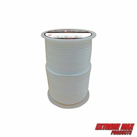 EXTREME MAX Extreme Max 3006.2195 BoatTector Solid Braid Nylon Rope - 1/4" x 500', White 3006.2195